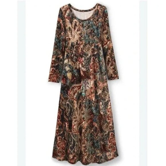 Soft Surroundings Santiago Velour Knit Stretch Dress Size PL - Picture 3 of 12